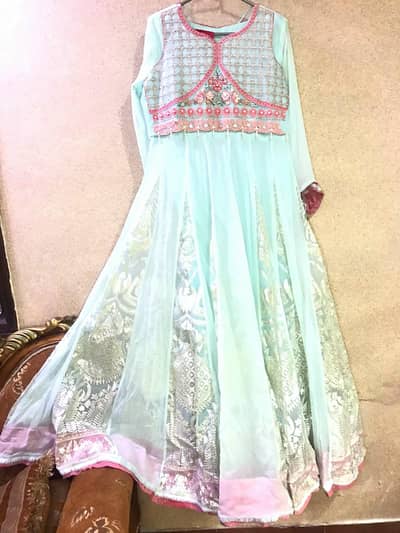ice Blue maxi - frock Zahra ahmad
