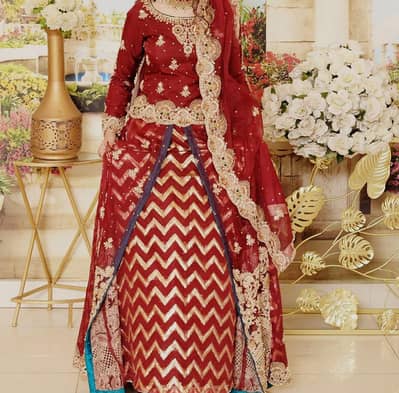 Beautiful Maroon Bridal Lehenga with Heavy Hand Embroidery