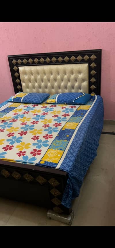 Double bed with new mattress