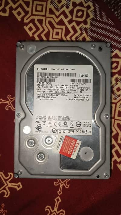 Orignal Hitachi 3TB Hard For Sale