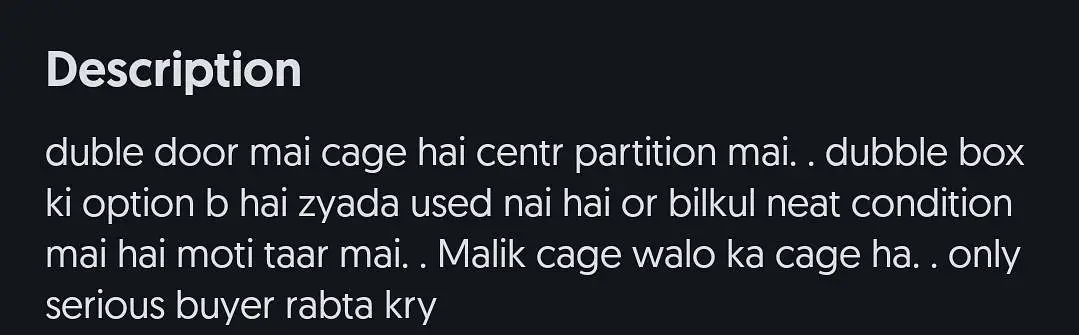 cage for sale 3feet by 1.5 centr partition wala dubble door — photo 5