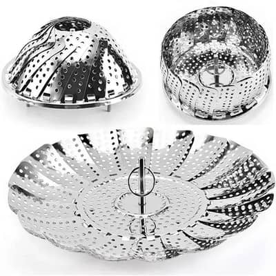 Foldable Stainless Steel Steamer Silver Pakistan