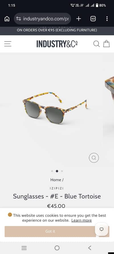 izipizi (blue tortoise) sunglasses