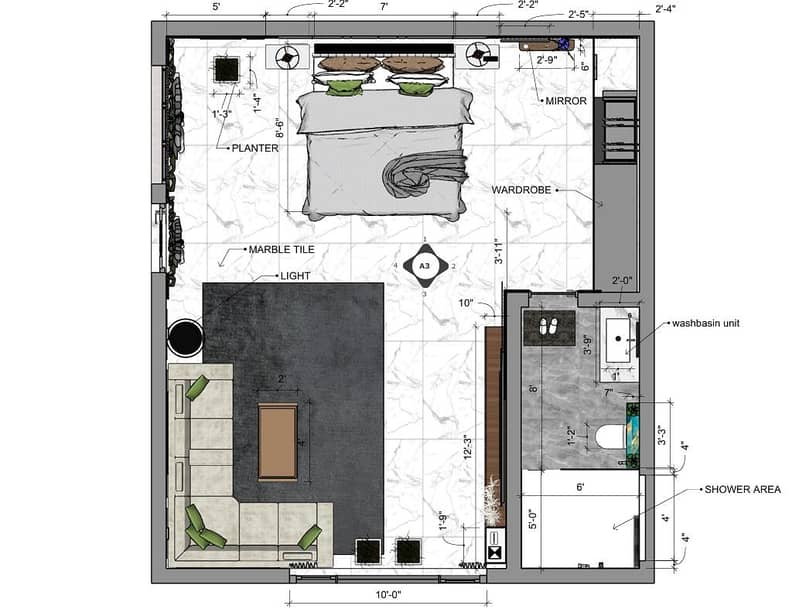 Interior design with layout 8