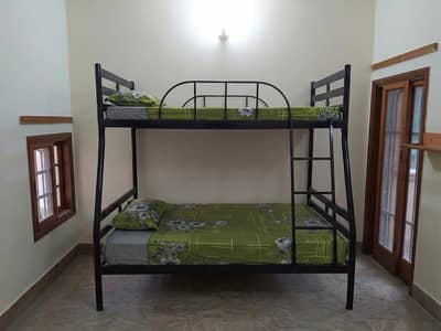 Heavy bunk bed with mattress