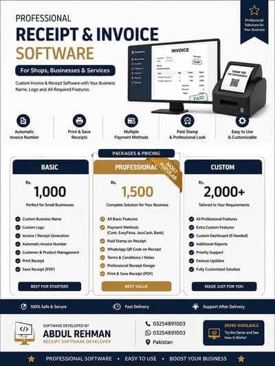 Custom Invoice & Receipt Software for Your Business
