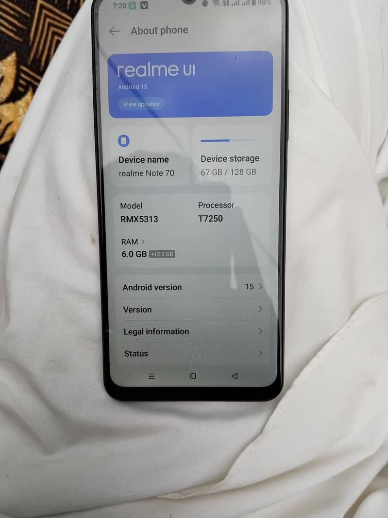 Realme note 70 0