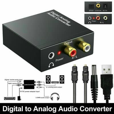 DAC Digital SPDIF Optical to Analog Digital to Analog Audio Converter