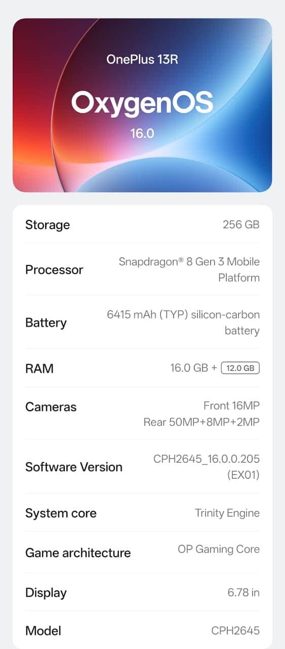 One Plus 13R 7