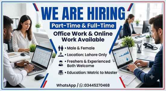 ONLINE WORK AND PART TIME WORK AVAILABLE FOR MALES AND FEMALES