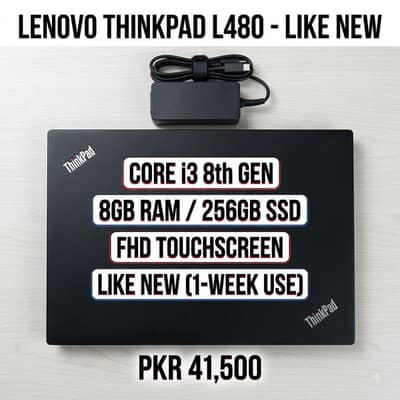 Lenovo ThinkPad L480 | 8th Gen | 8GB / 256GB Ssd |Touchscreen