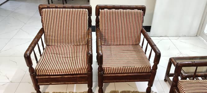 Solid Wooden Sofa Set with Matching Centre Tables Set