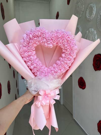 Artificial heart flower Bouquet