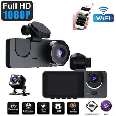 Y15 3-channels Wifi Dash Cam 1080p Hd