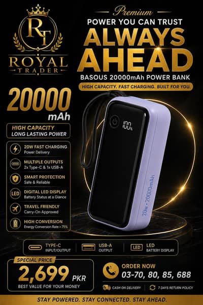 Baseus 20000mAh Fast Charging Power Bank | 20W PD | Original.