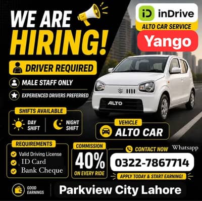 Need Driver for Yango & indrive