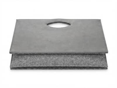 Grey Cutout Handle Laiptop Sleeve/ Envelope tote Bag