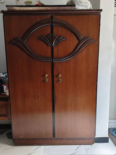 Wooden two door wardrobe good condition