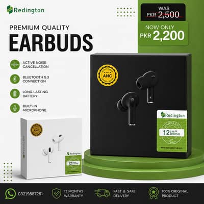 Premium ANC Wireless Earbuds – Noise Cancellation | 12 Months Warranty