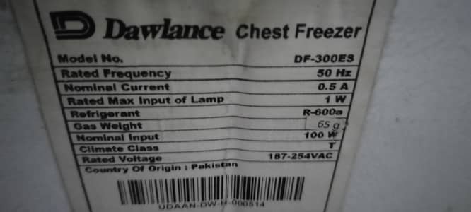 Dawlance deep freezer in excellent condition