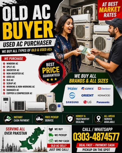 Old AC Buyer Used AC Purchaser Window Split Inverter AC Buyer Scrap AC