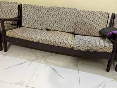 5 Seater Wooden Sofa Set + 3 Tables | 10-Year Cushion Warranty