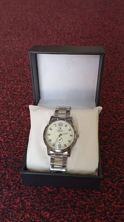 Rolex Style Men’s Watch – Silver | New with Box