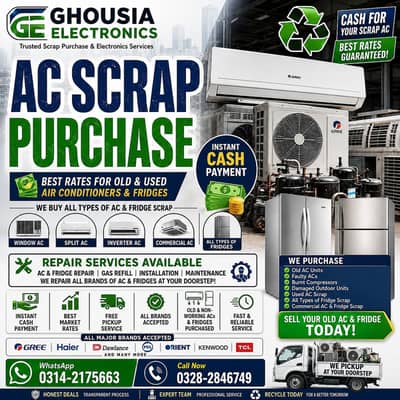 Old AC Buyer Used AC Purchaser Window Split Inverter AC Buyer Scrap Ac
