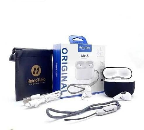 Original Haino Teko (Germany) Air-5 True Wireless Earbuds | Active Noise Cancellation TWS Ear ponds | Bluetooth 5.2 Headset with Free Silicon Cover - Special Deal