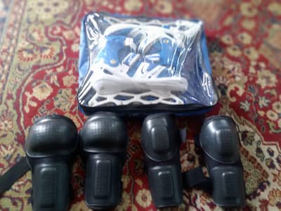 new roller skate with safety equipment