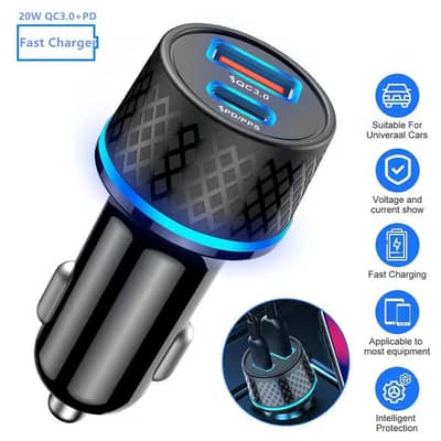 Energizer 45W Car Charger, USB-C Power Delivery (30W) & QC 3.0 USB