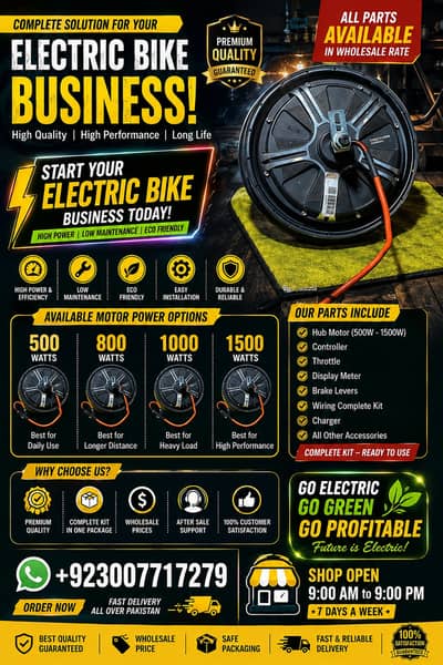# **Electric Bike Kit – 500W to 1500W Motors | Complete Wiring Kit |