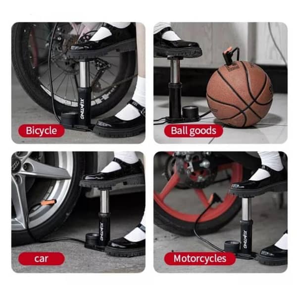 Gauge PUMP Original Portable Mini Foot Air Pump with Pressure Gauge for Car, Bike, Bicycle, Football, and Inflatables Cycle Pumps - High Pressure Tyre Inflator