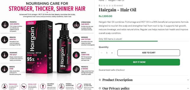 Skin&Hair cares. Product online also available