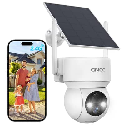 2K Solar WiFi,Security Camera 360°View BatteryPowered,AI Detection,