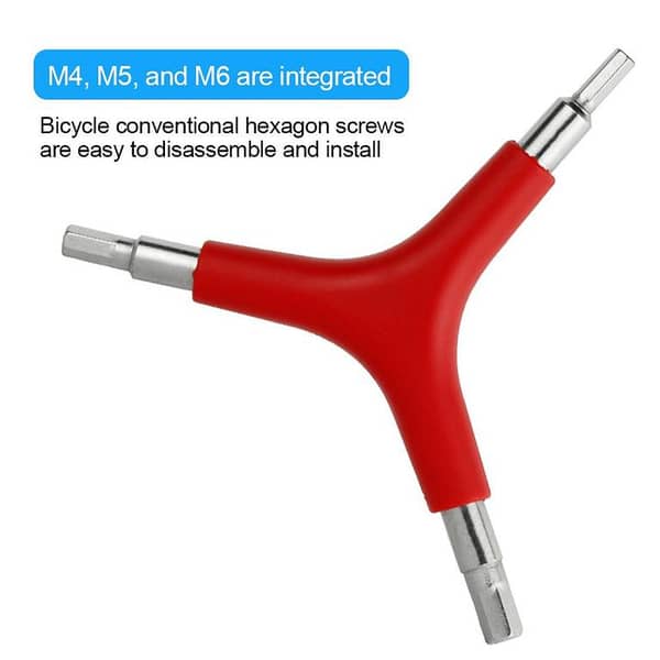 3-Way L key Hex Wrench Spanner Bicycle Repair Tool - Y-Type Allen Key for Cycling/MTB Maintenance (4mm/5mm/6mm)