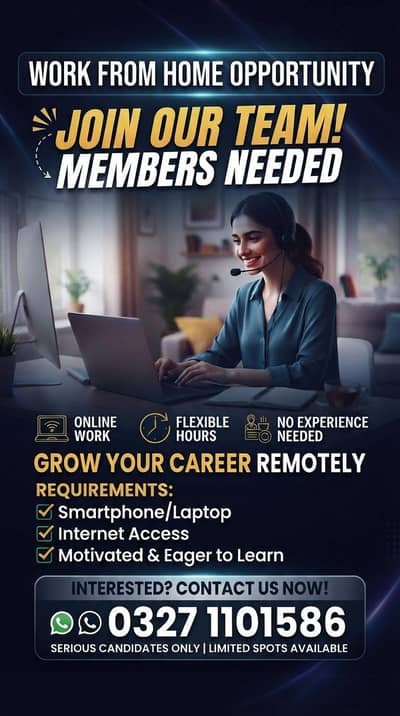 Members Needed for online Work