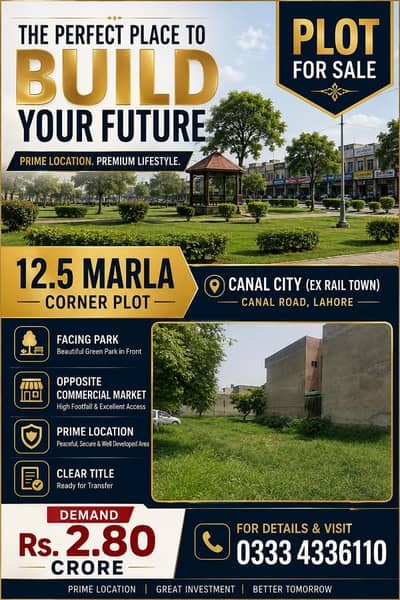 Canal City (ex Rail Town near DHA EME) Corner Plot