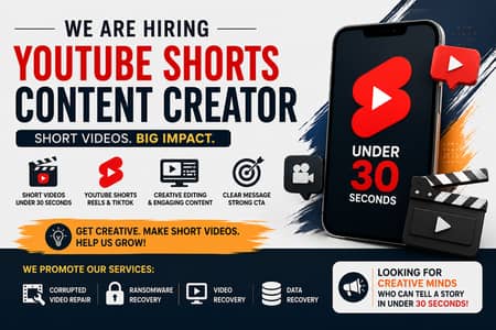 YouTube Shorts Creator Required – Promotional Videos