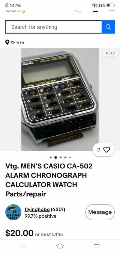 Casio 502 on working condition