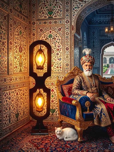 Vintage old style (Mughal) inspired floor lamp(Antique)