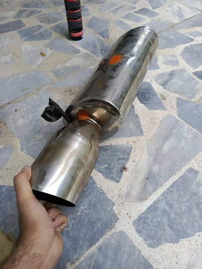 Japanese Style Stainless Steel Muffler | 2.5" Inlet / 4" Outlet Tip