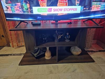 Modern Wooden TV Console / Media Table (Dark Brown)