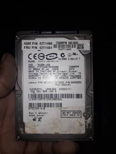hard disk laptop 160gb