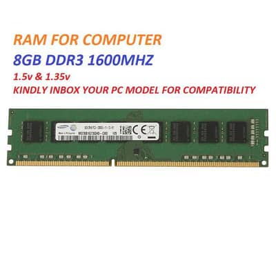 8GB DDR3 1600Mhz Ram For PC (4+4)GB