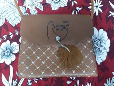 Brown Cat Bag | 1 Zip | two sections good condition