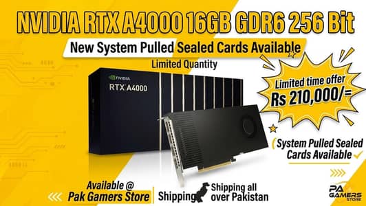 NVIDIA RTX A4000 16GB. New System Cards Available