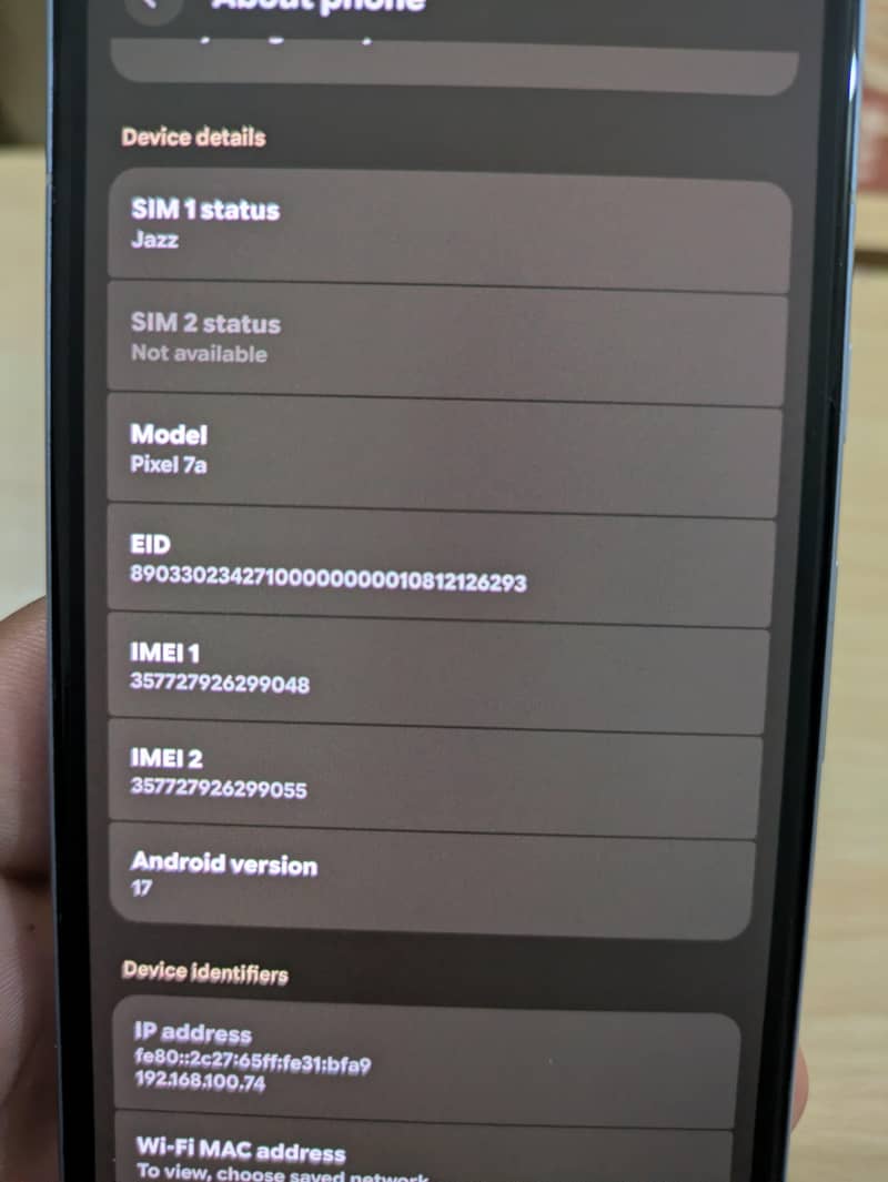 Google Pixel 7a 6
