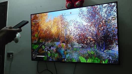 Xbox series S gaming setup with 55 inch Led