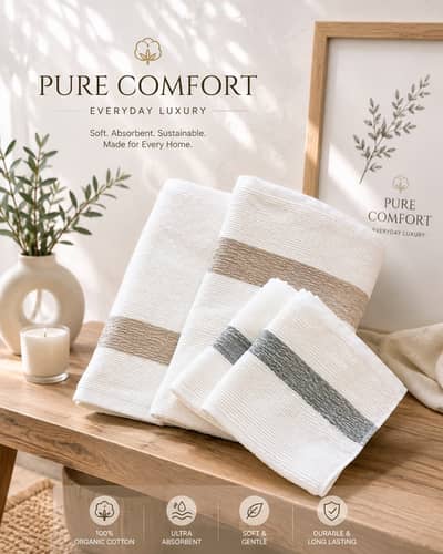 EXPORTED Towels 3 Peices Set